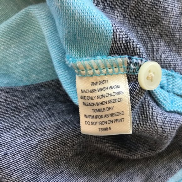 St. John's Bay Men's 2-Button Cotton Polo Shirt Short Sleeve Striped Size XL - Picture 9 of 11